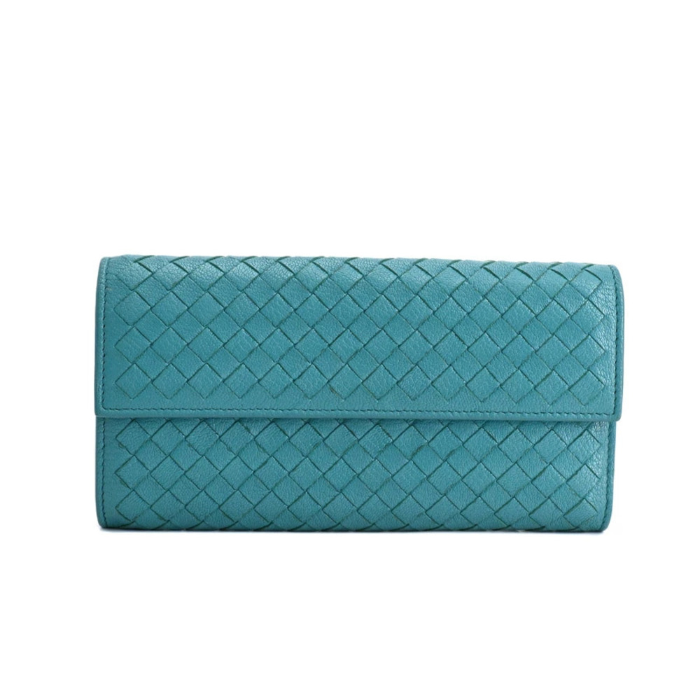 Bottega Veneta Intrecciato Long Wallet Blue